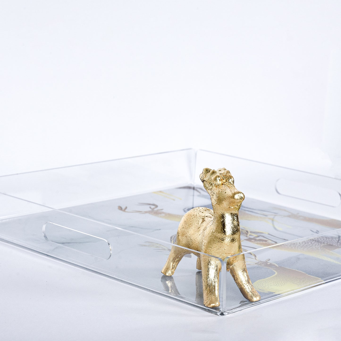 Metallic Deer Medium Plexi Tray