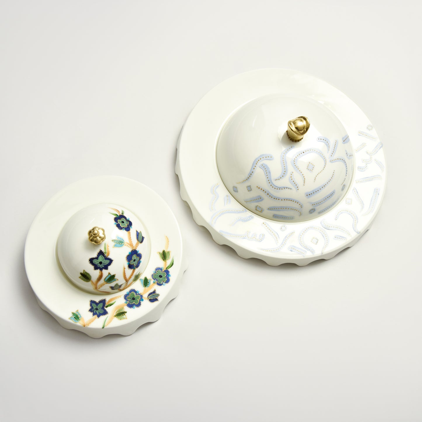 Blue Mosque with Gold Dome Sweets Plates set of 2