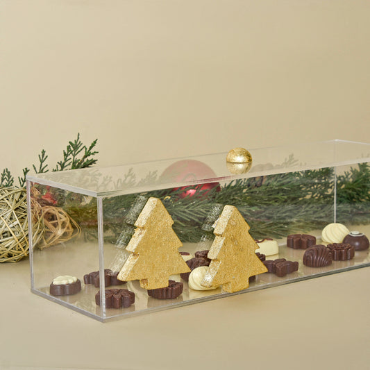 Gold Christmas Tree Accents – Long Acrylic Box