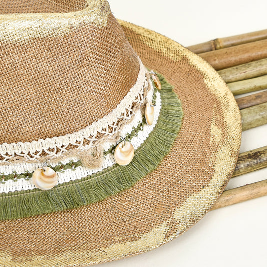 Vintage Gold and Beige Hat