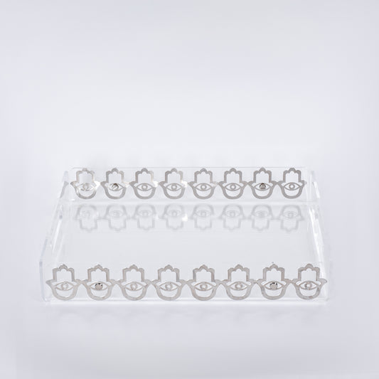 Fatima Hands Plexi Tray - Silver