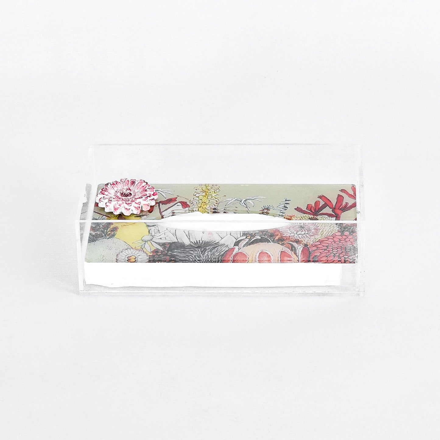 Autumn Flower Plexi Tissue Paper Box