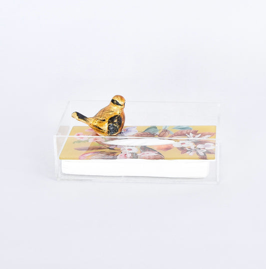 Autumn Bird Plexi Tissue Paper Box