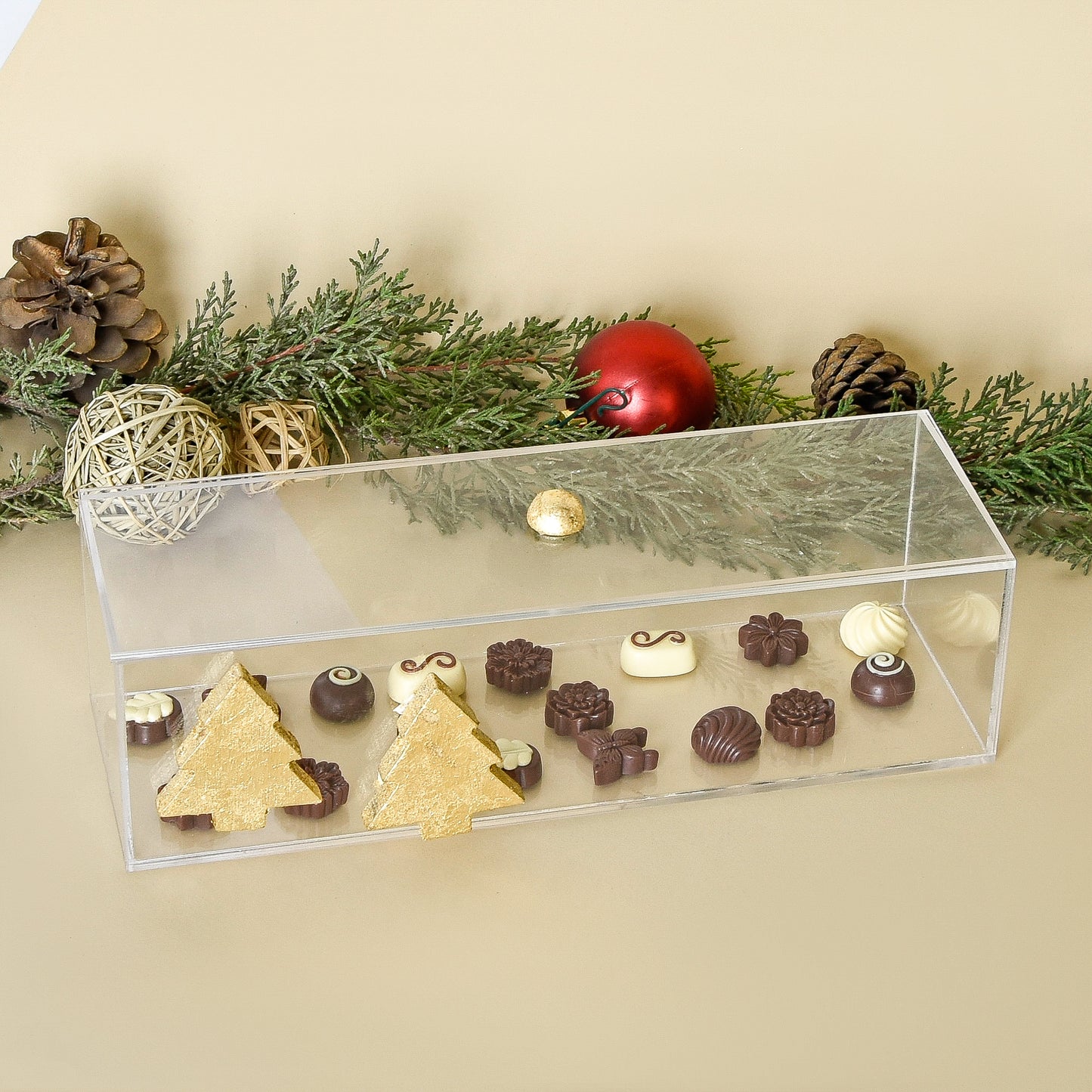 Gold Christmas Tree Accents – Long Acrylic Box