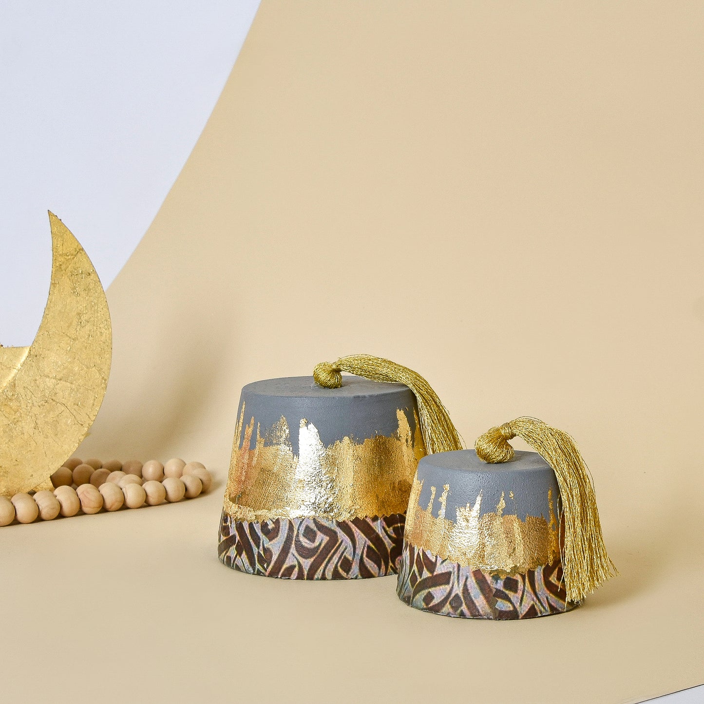 Tarboosh – Dark Arabic Calligraphy (Set of Two)