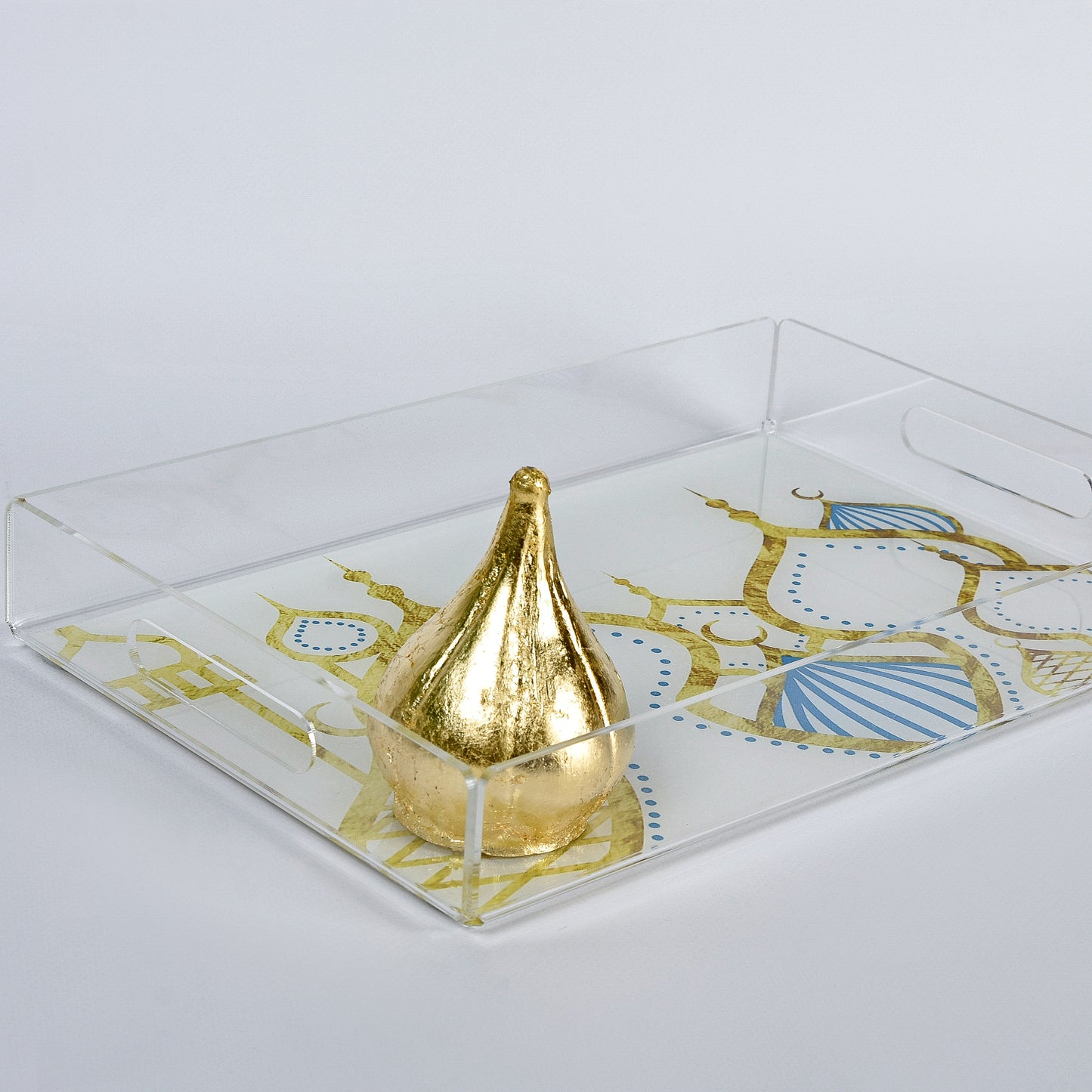 Islamic Village Gold Outline Medium Plexi Tray