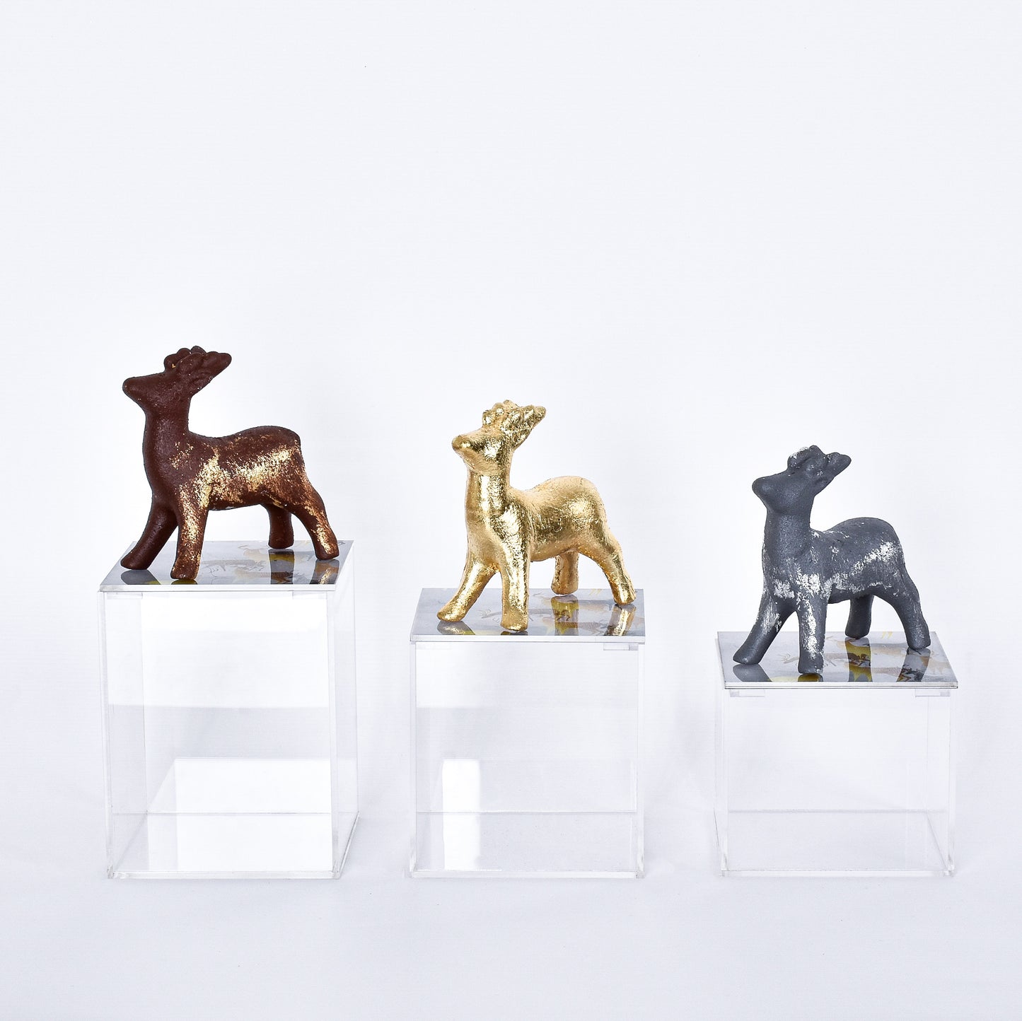 Metallic Deer Boxes set of 3