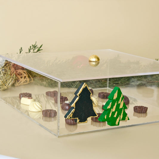 Evergreen Tree Accents – Square Acrylic Box