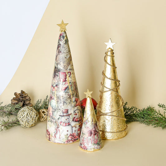 Christmas Foam Cone Trees – Set of Three