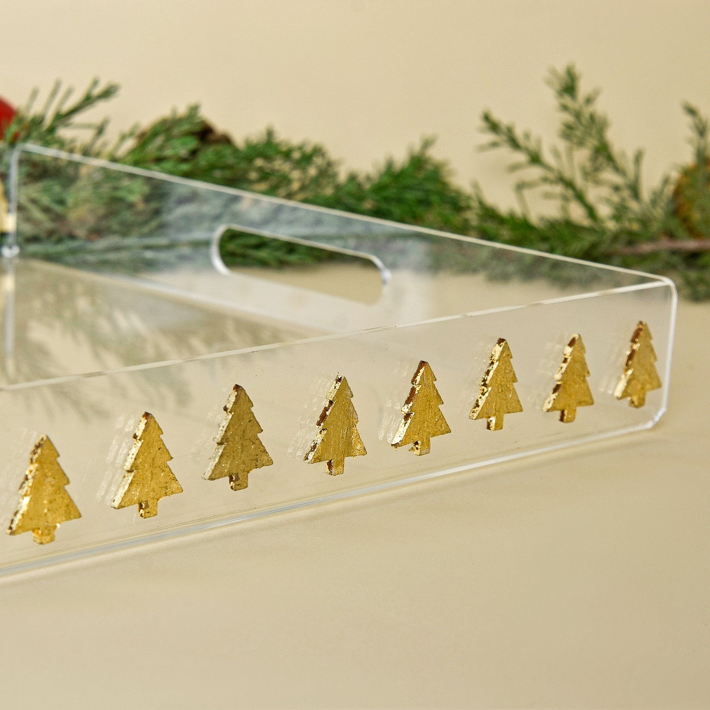 Gold Christmas Tree Accents – Acrylic Tray