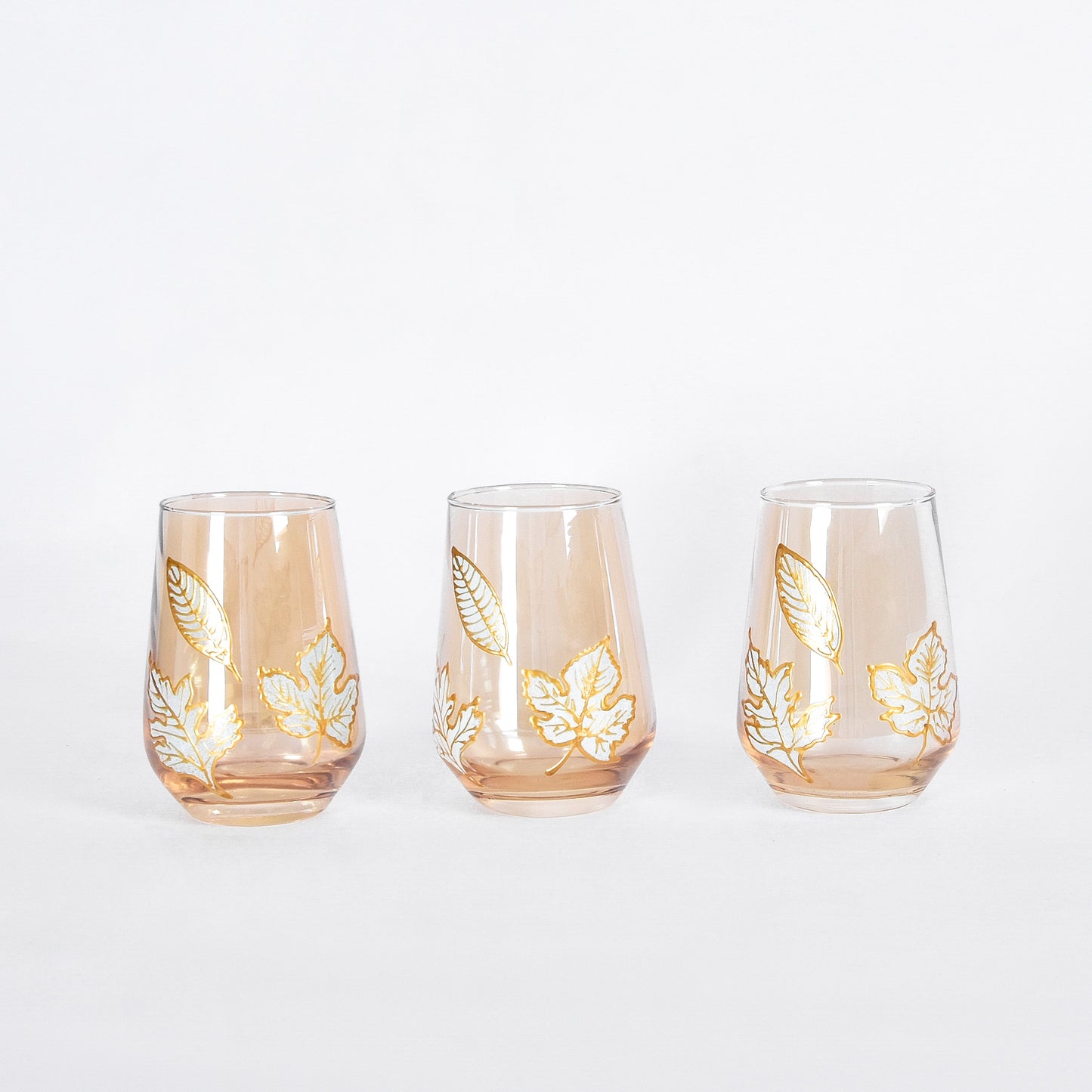 Gold Leaves Water Cups Set of Six