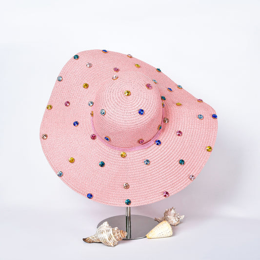 Big Pink Hat with Rhinestones