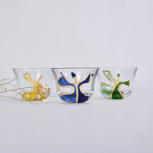 The Trio Dervish Double Glass Arabic Coffee Cups Set of Six