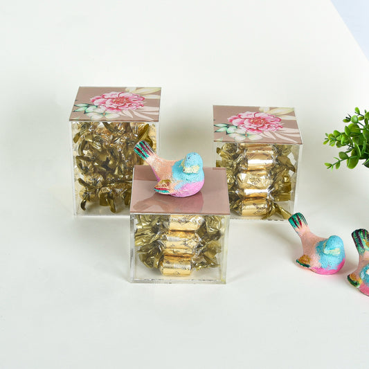 Pastel Bird & Flowers Boxes Set of 3