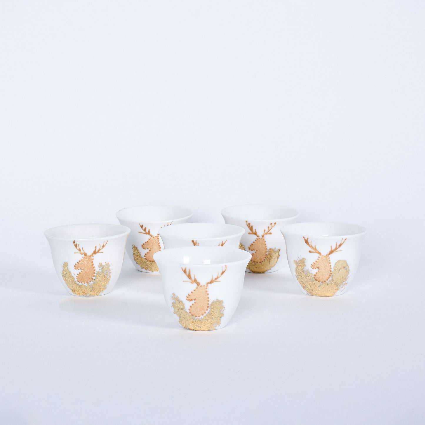 Metallic Deer Arabic Coffee Cups set of six