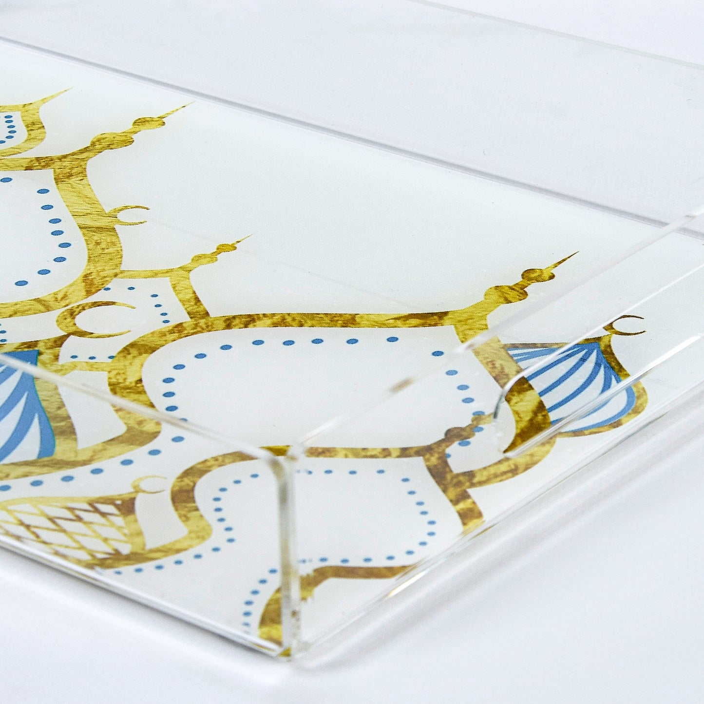 Islamic Village Gold Outline Long Plexi Tray