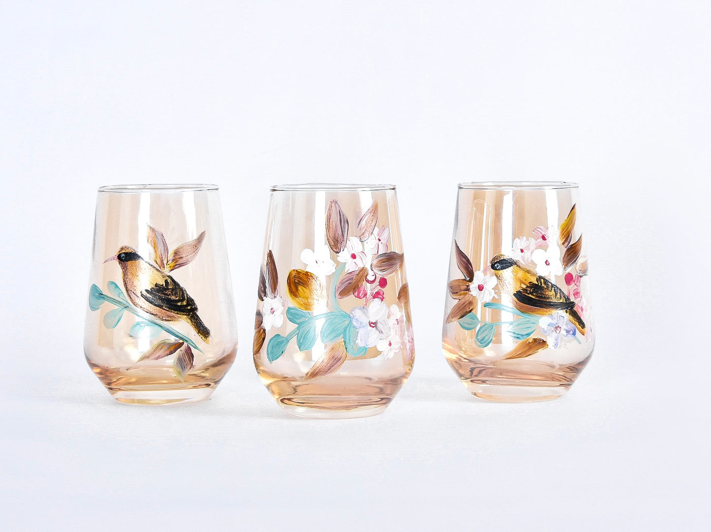 Autumn Bird Water Cups Set of Six