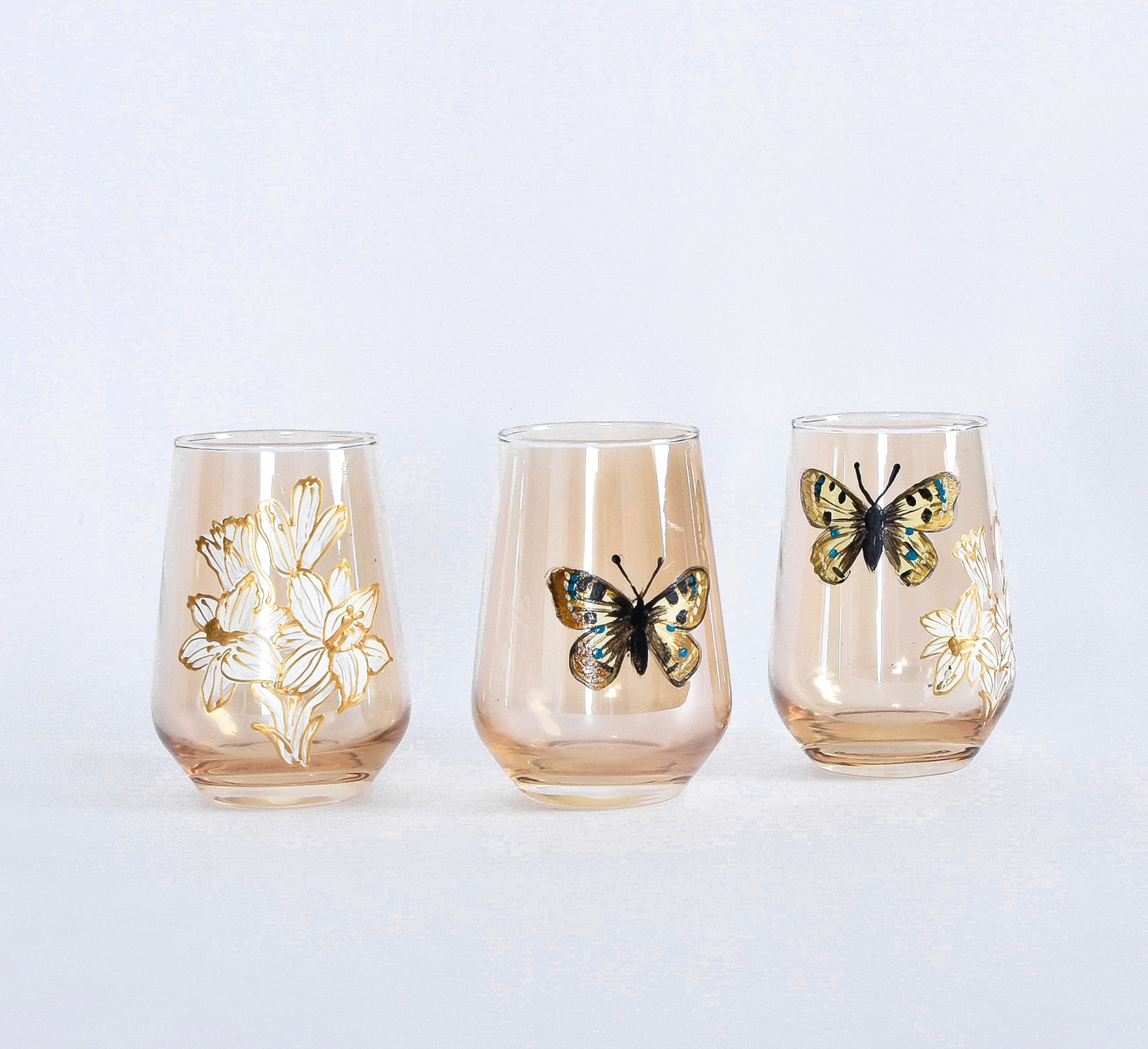 Autumn Butterfly Water Cups Set of Six