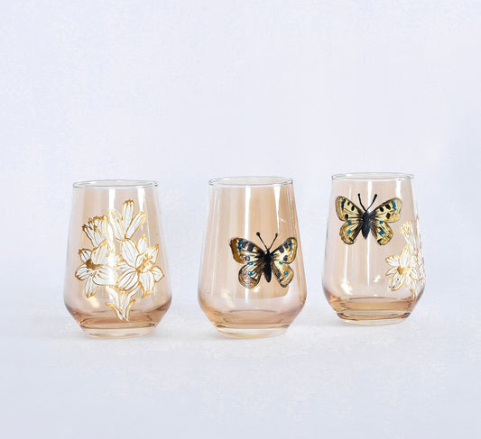 Autumn Butterfly Water Cups Set of Six