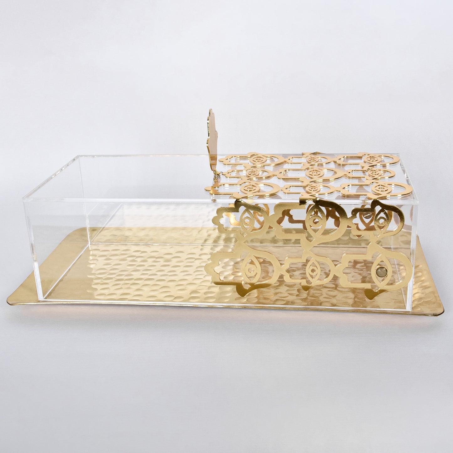 Fatima Hands Plexi Cake Stand - Long - Gold