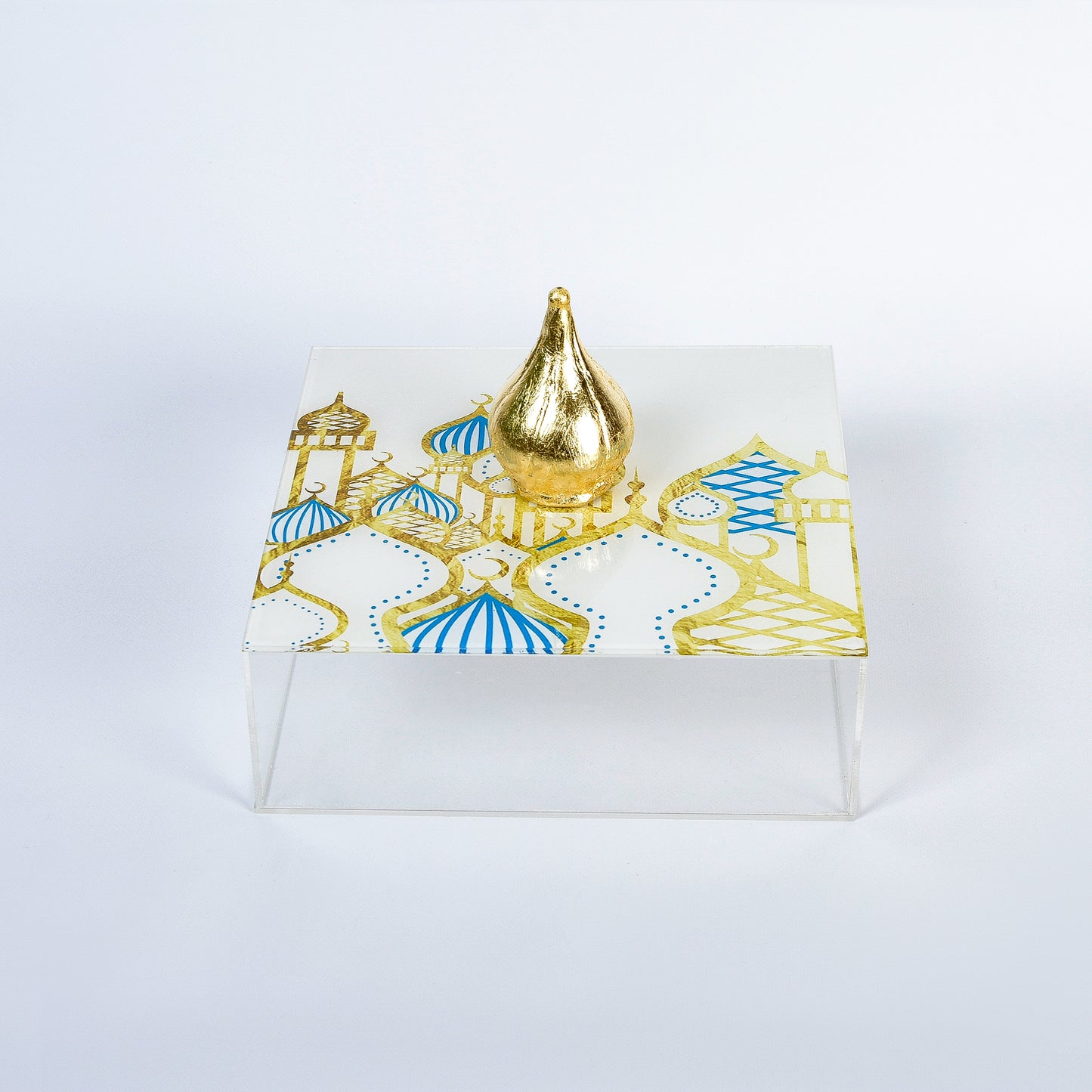 Islamic Village Gold Outline Plexi Square Box