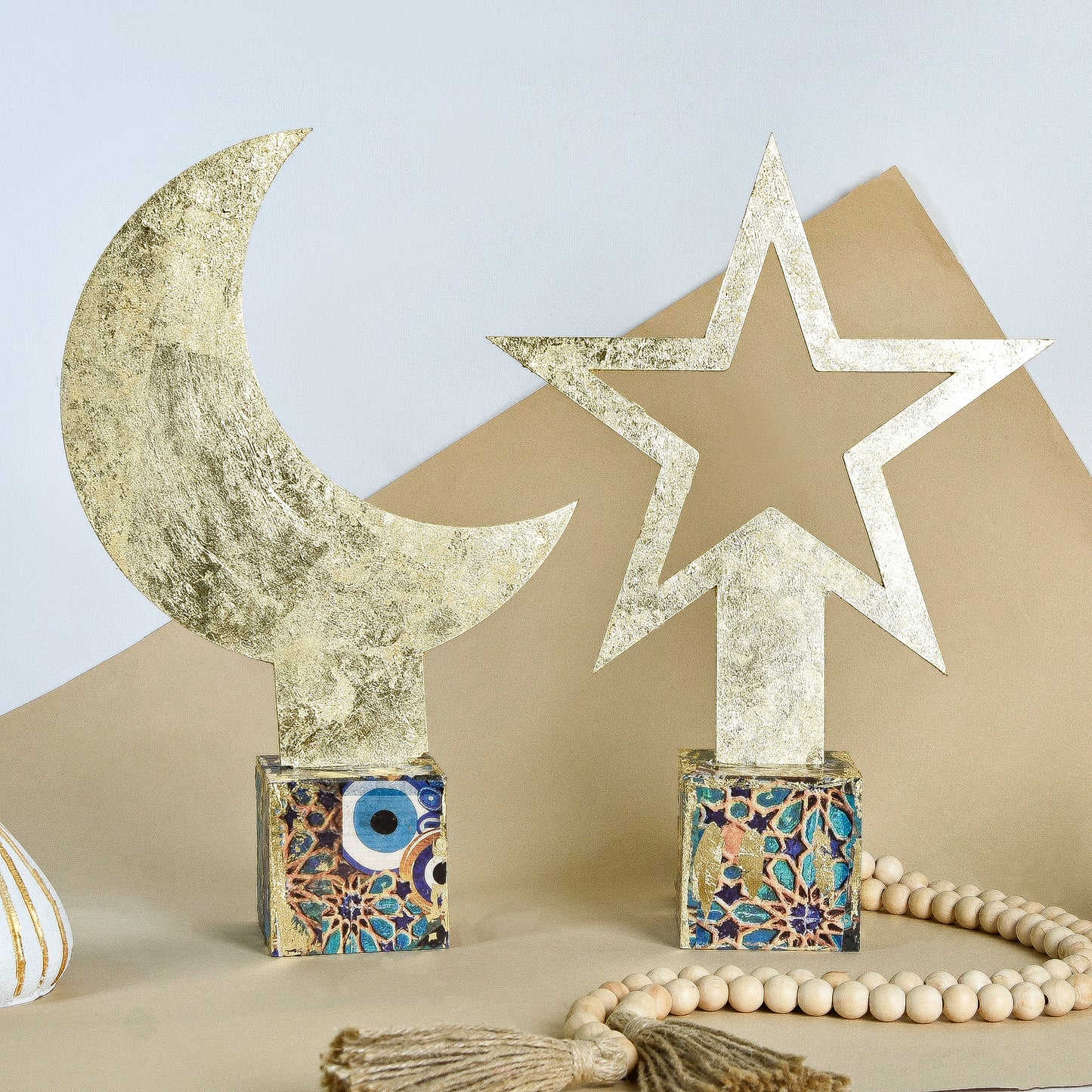 Moon & Star Square Base Table Set of 2