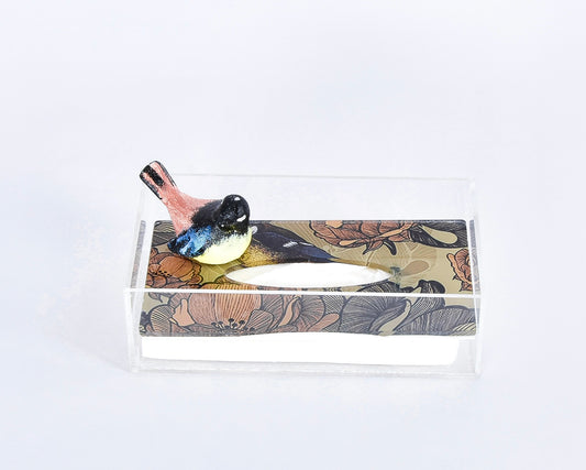 Brown Bird Plexi Tissue Paper Box