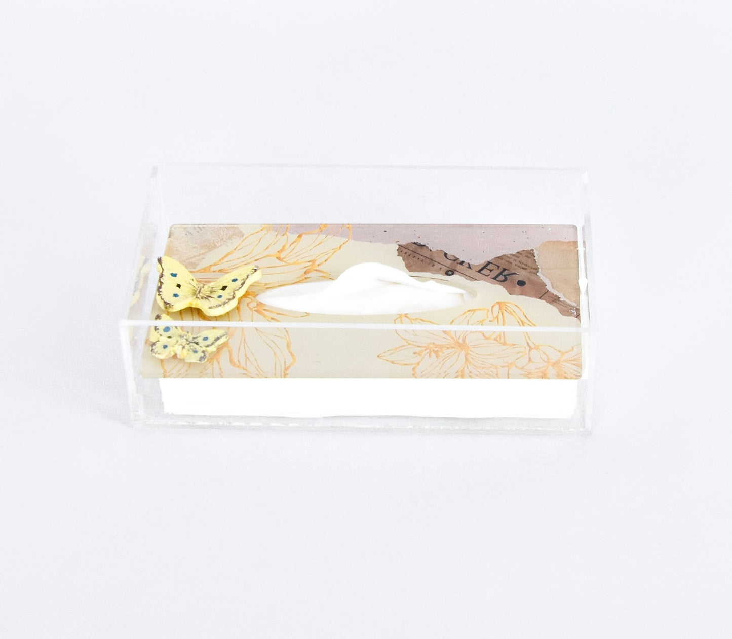 Autumn Butterfly Plexi Tissue Paper Box