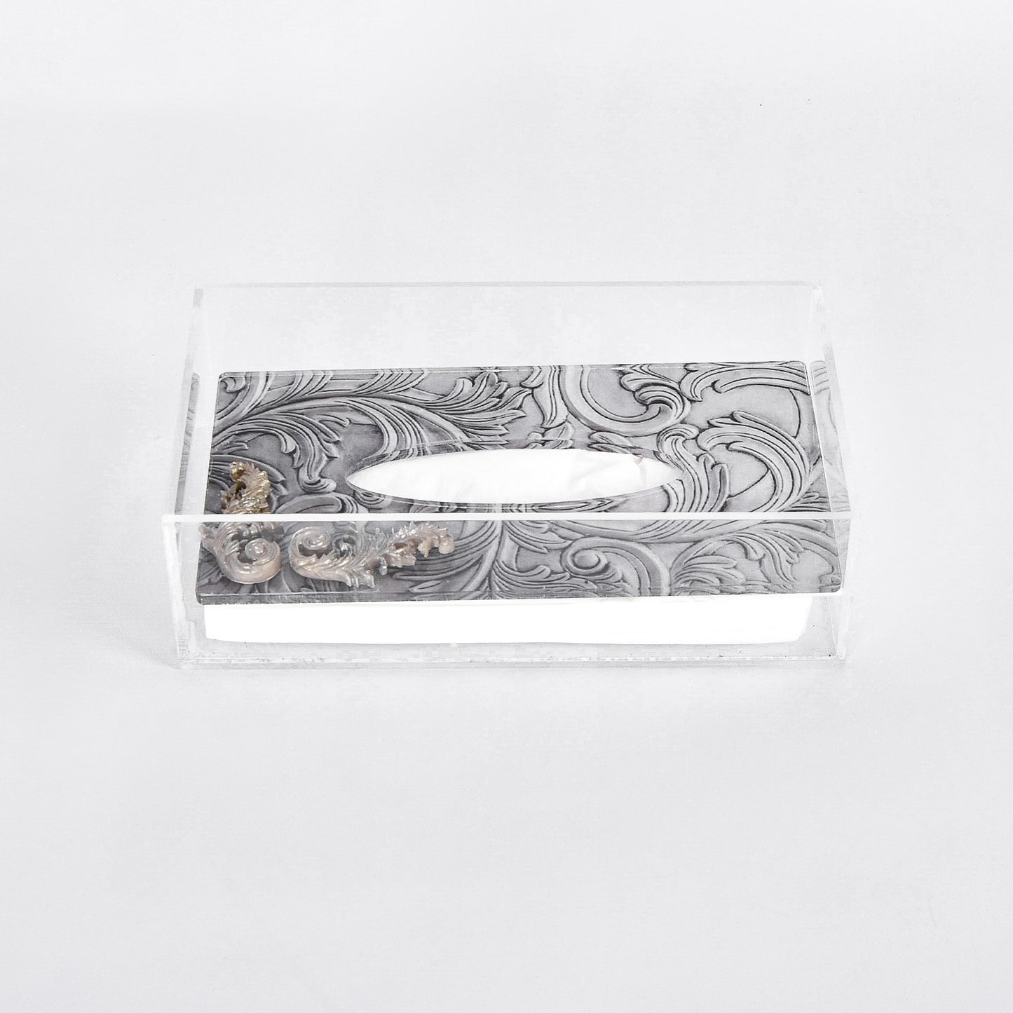 Classic Silver Plexi Tissue Paper Box