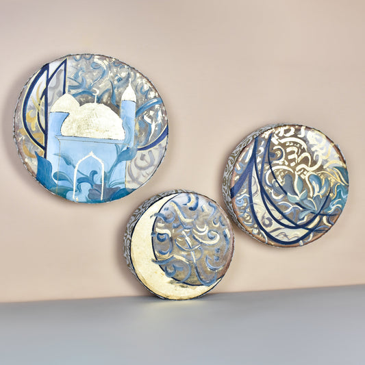 Blue Mosque with Gold Dome Daff set of 3