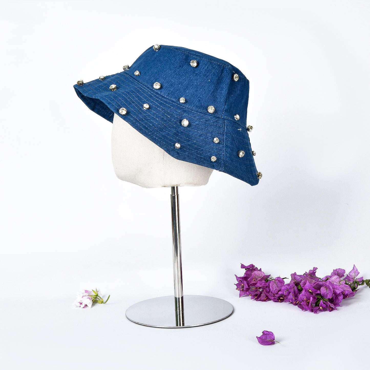 Printed Blue Denim Fisherman Hat