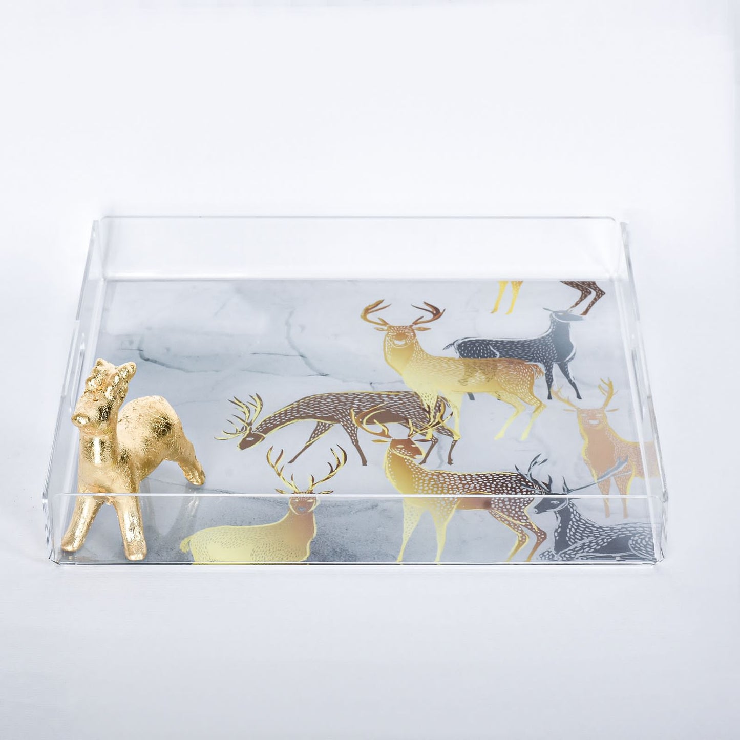 Metallic Deer Medium Plexi Tray