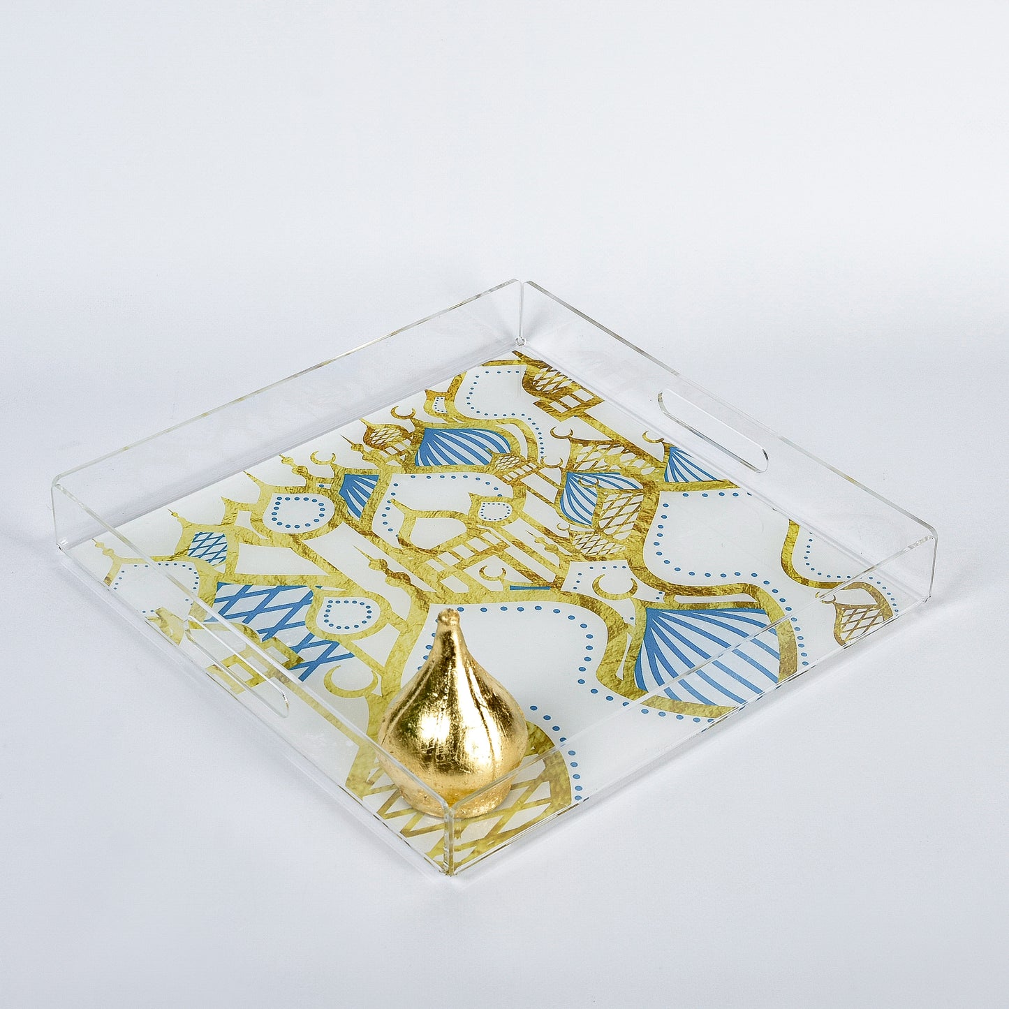 Islamic Village Gold Outline Medium Plexi Tray