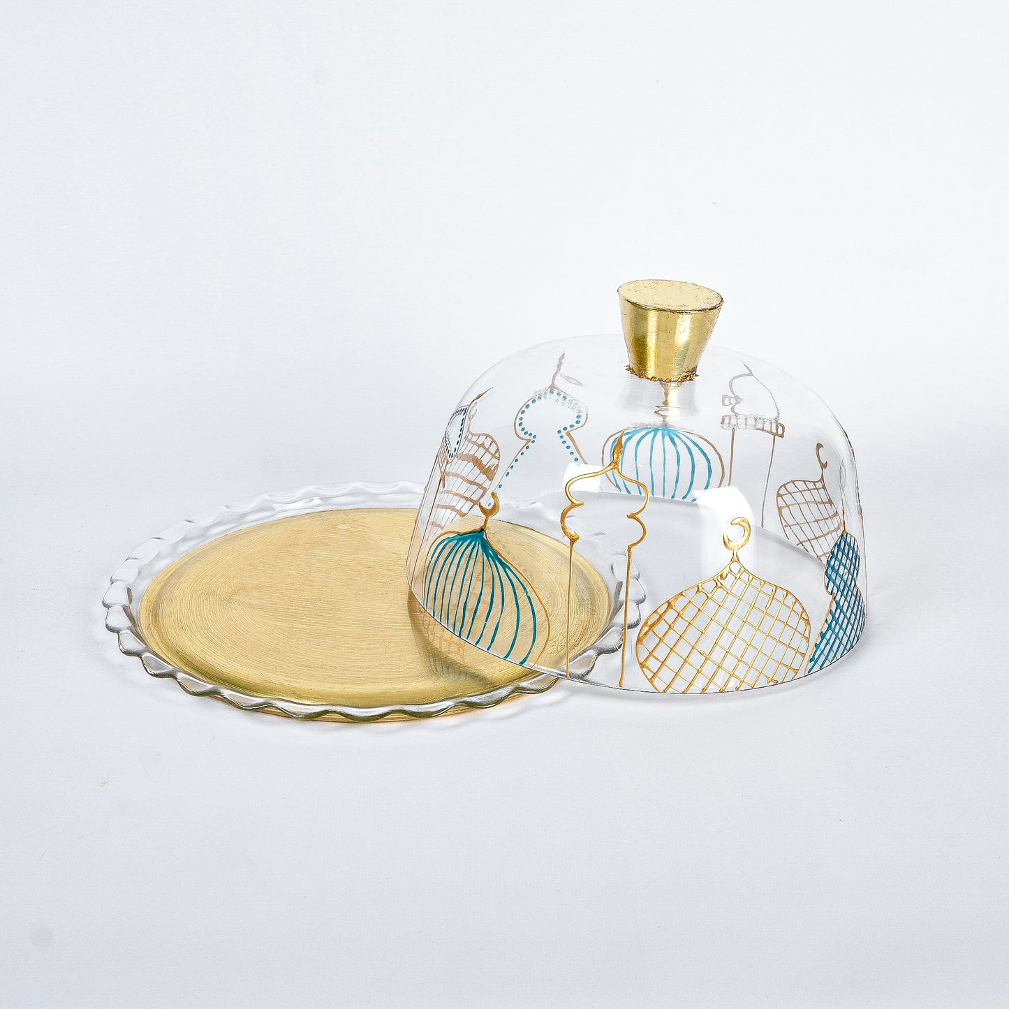 Islamic Village Gold Outline Small Cake Plate