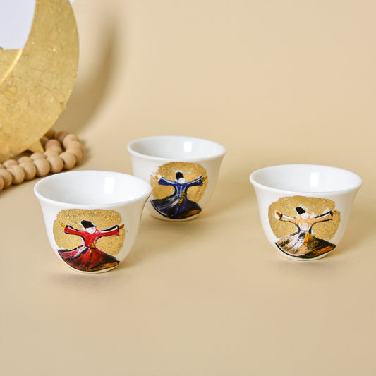 Khayamiah Dancing Dervish Arabic Coffee Cups Set of Six