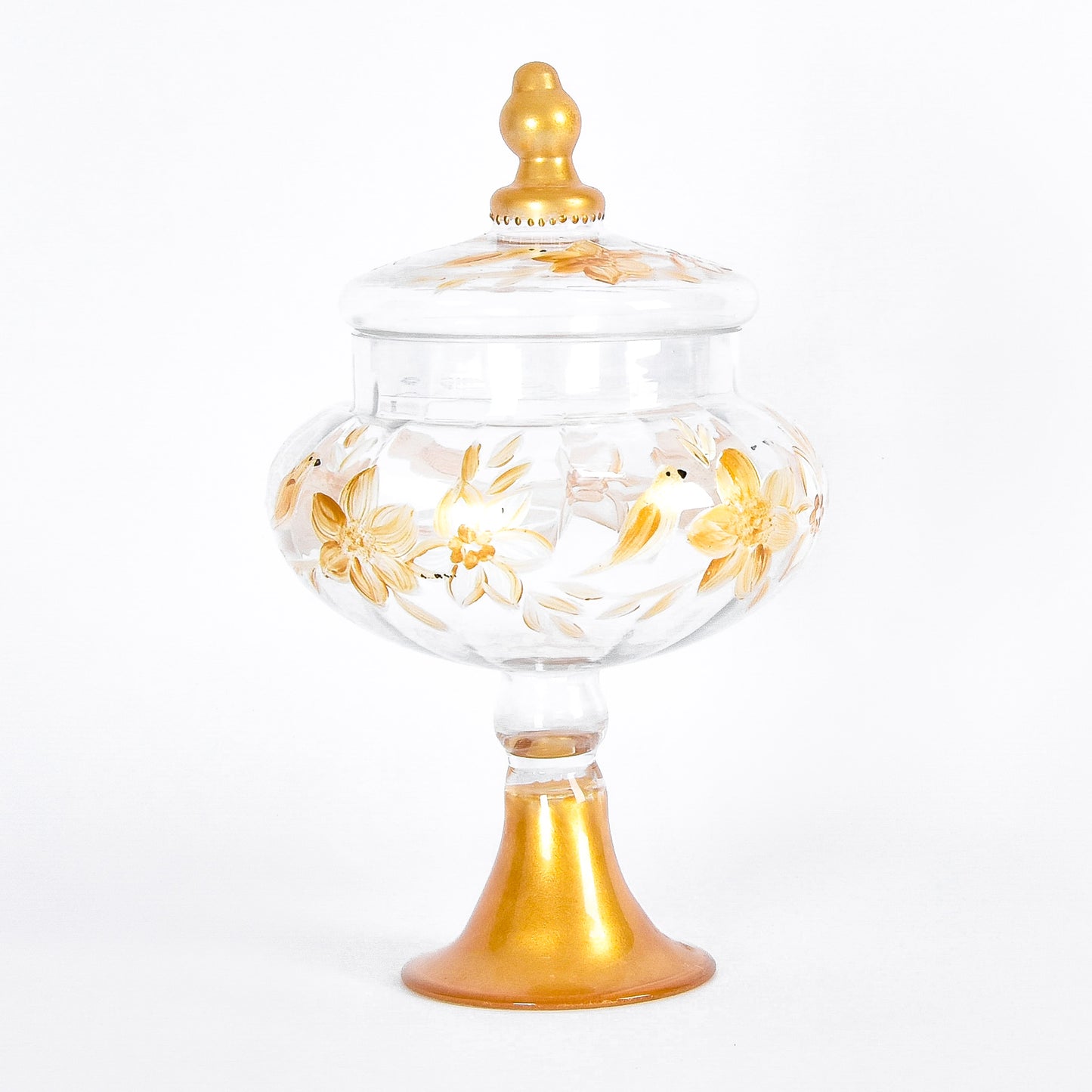 Gold Birds Sweets Containers Set of Two