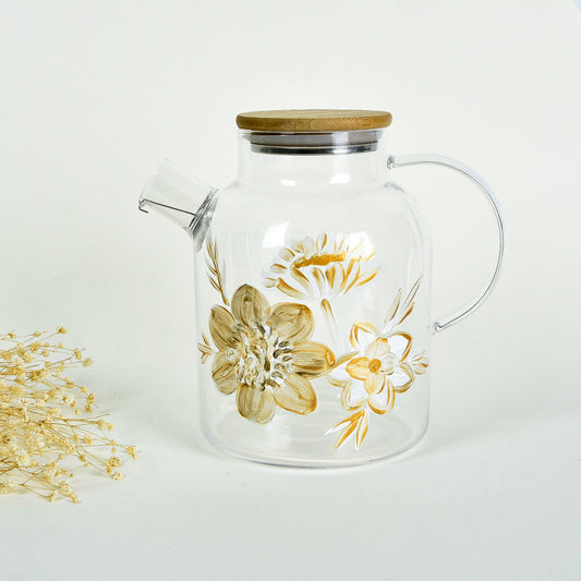 Gold with Turquoise Bird & Flowers Teapot