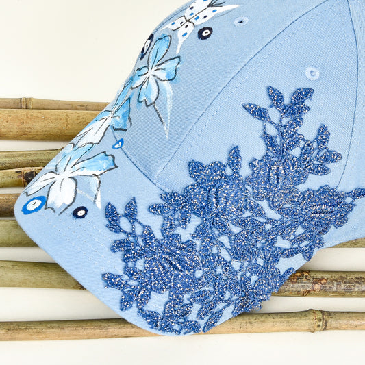 Blue with Blue Lace Cap