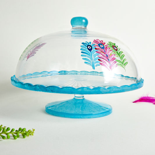 Three Feathers Cake Plate With Cover