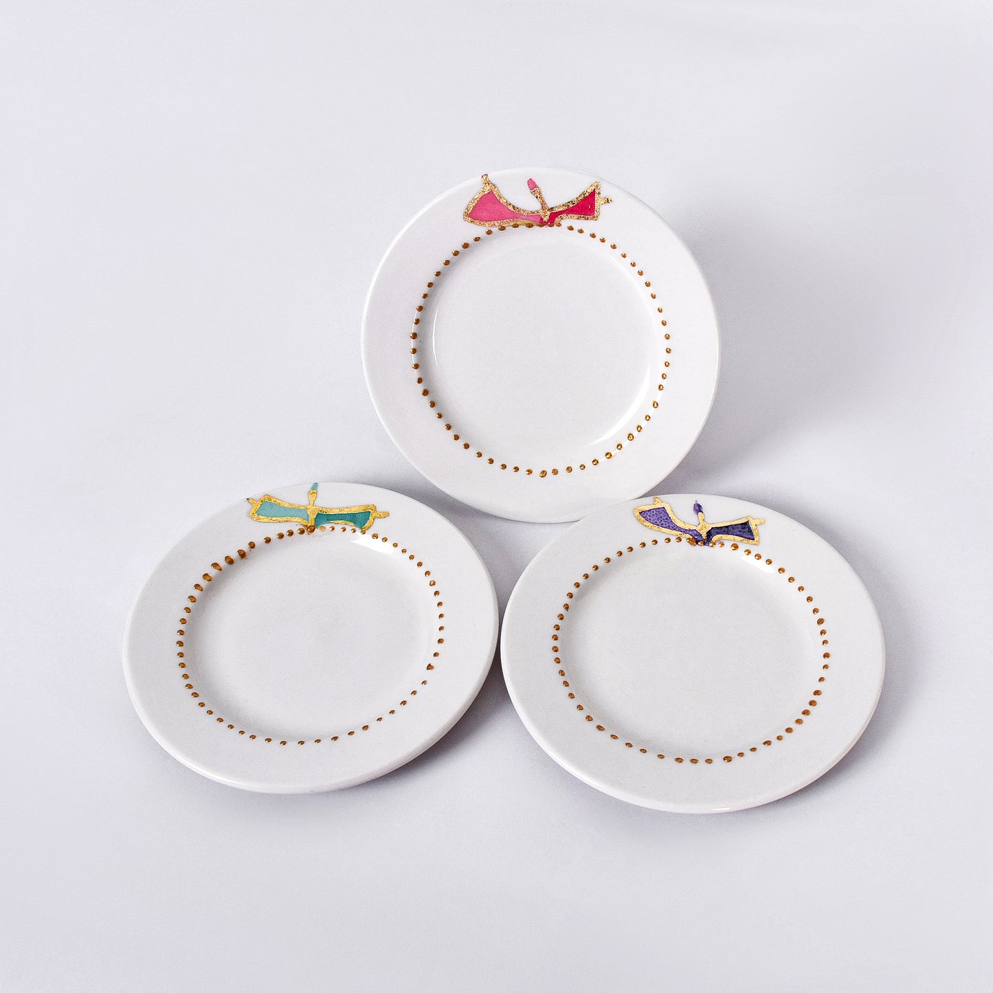 The Trio Dancing Dervish Dessert Plates Set of Six