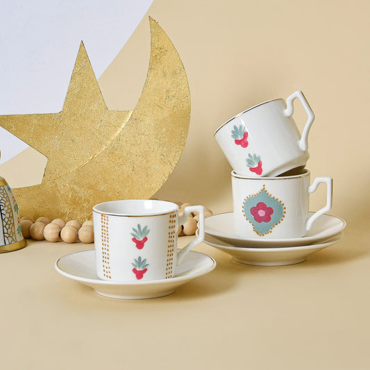 Bedouin Cups and Gold Leaf Crescent – Turkish Coffee Cups Set of Six