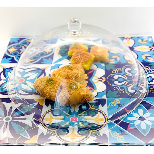 Ramadan Plexi Dark Blue Sweets Container with Cover